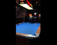 Man hits friend with cue ball on his balls 
