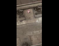 Collab Subway_Creatures - iPhone on the rail tracks of subway