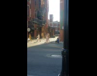 Girls catwalk fashion show white bag guys 