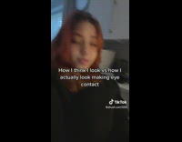 Lady Looks at Camera then Looks Away