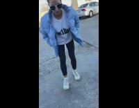 Woman uses her friends foot as a phone holder