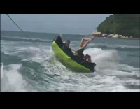 Girl scorpion black green inflatable raft fail 