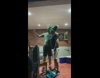 Selfie recording rick and morty blue hair