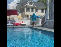 Guy cannon ball pool blue jacket floats 