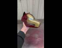 Dog has iron man dog mask 