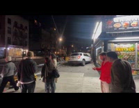 Collab winy - White SUV crashed near store street night