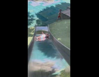 Little girl falls down slide mom laughs