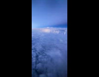 Lighting on clouds seen from the airplane