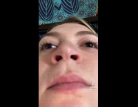 Girl close up face nose twitch and dance 