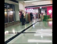 Man run away from the round chair