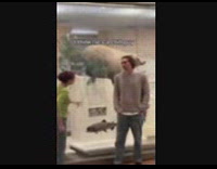 Couple arguing during museum date