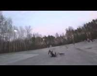 BMX biker frontflips over bike and scorpions on the ground slow motion