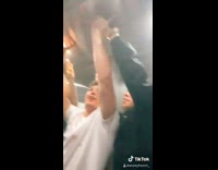 Elevator ceiling falls while people ride it