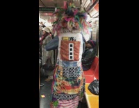 guy colorful outfit hair colorful cloth