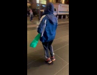 Old man raps randomly on the street