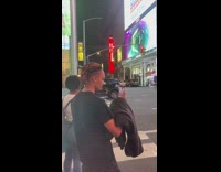 White pants girl poses times square pt. 2 
