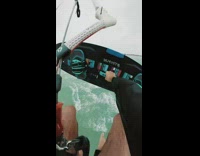 Guy kitesurfs in Mexico 