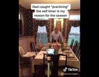 Guy catches dad practicing self timer photo 