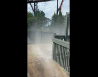 Kid Gets Splashed then Runs Away Nervously