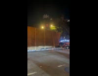 Trailer truck transport huge plywood on street