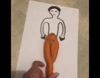 Old Town Road song, carrot looks like legs on paper drawing