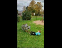 Dad shoot toy gun son play dead