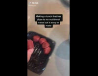 Girl making bowl of rice for lunch