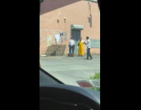 Collab Subway Creatures - Men slams frozen meat on the pavement