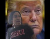 Black shirt girl dances green screen trump 