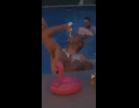 Guy smashes beer can against head pool