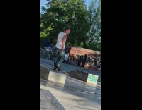 Man white top model pictorial skate park