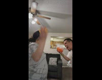 Guy pranks girlfriend with fog dry ice 