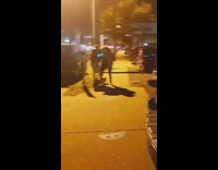 Drunk girls fall off electric scooter