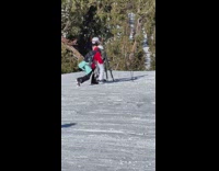 Girl wearing red crop top poses mountain 