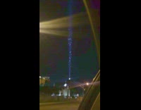 Grasshoppers migrating light beam in sky 