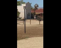 Woman cowboy hat walk hair flip ranch