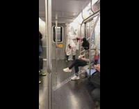 Assassins creed cosplayer riding subway