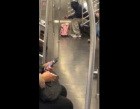 Man smoking and spit inside the train