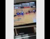 Collab KaleSaladIG - Little girl runs down tumble mat and runs into hurdle block 