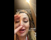 Collab Clips MPUGC - Crying woman laughs at man falling on stairs