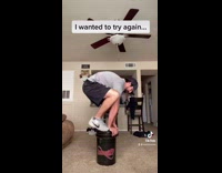 Collab Kale Salad IG - Guy tries to handstand on bucket fail