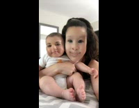mom face swaps with baby who barfs