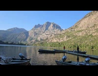 Timelapse view of lake and mountain