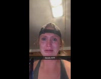 Woman spills tomato sauce all over kitchen stove