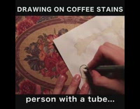 Guy draws over coffee stains while narrating part 2
