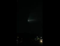 SpaceX rocket trail lights up in sky