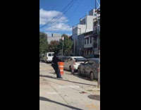 Black hat guy resistance band car window 