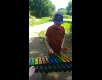 Collab DailyDoseOfInternet - Boy red shirt plays Coffin Dance on Xylophone
