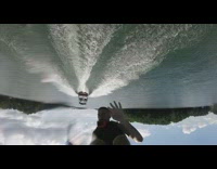 Man surf front flip slowmo boat rope