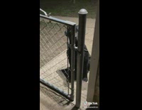 Random black dog in yard of guy barking at him